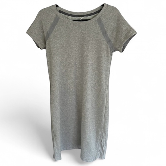Athleta Dresses & Skirts - ATHLETA Gray Short Sleeve Crew Neck T-Shirt Athletic Dress Athleisure Preppy | M